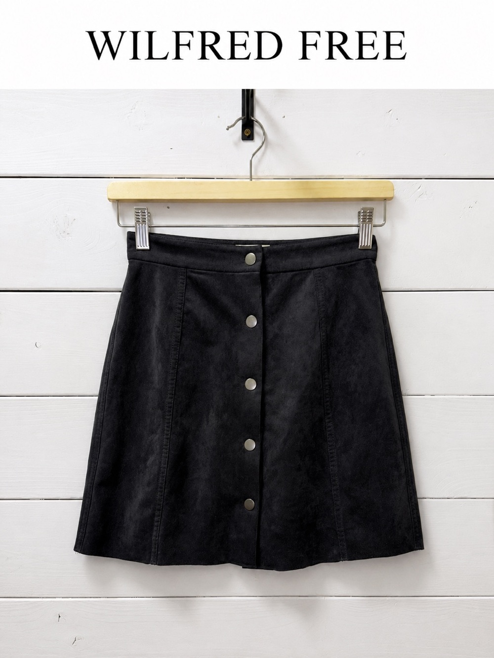 Wilfred Free Faux Suede Button-Front Skirt Size 0